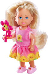 Simba Evi Love Flowers Surtido de 2 variaciones Solo se enviará UN artículo Muñeca con un lindo vestido floral con flor Muñeca de juego de 12 cm Edades 3+