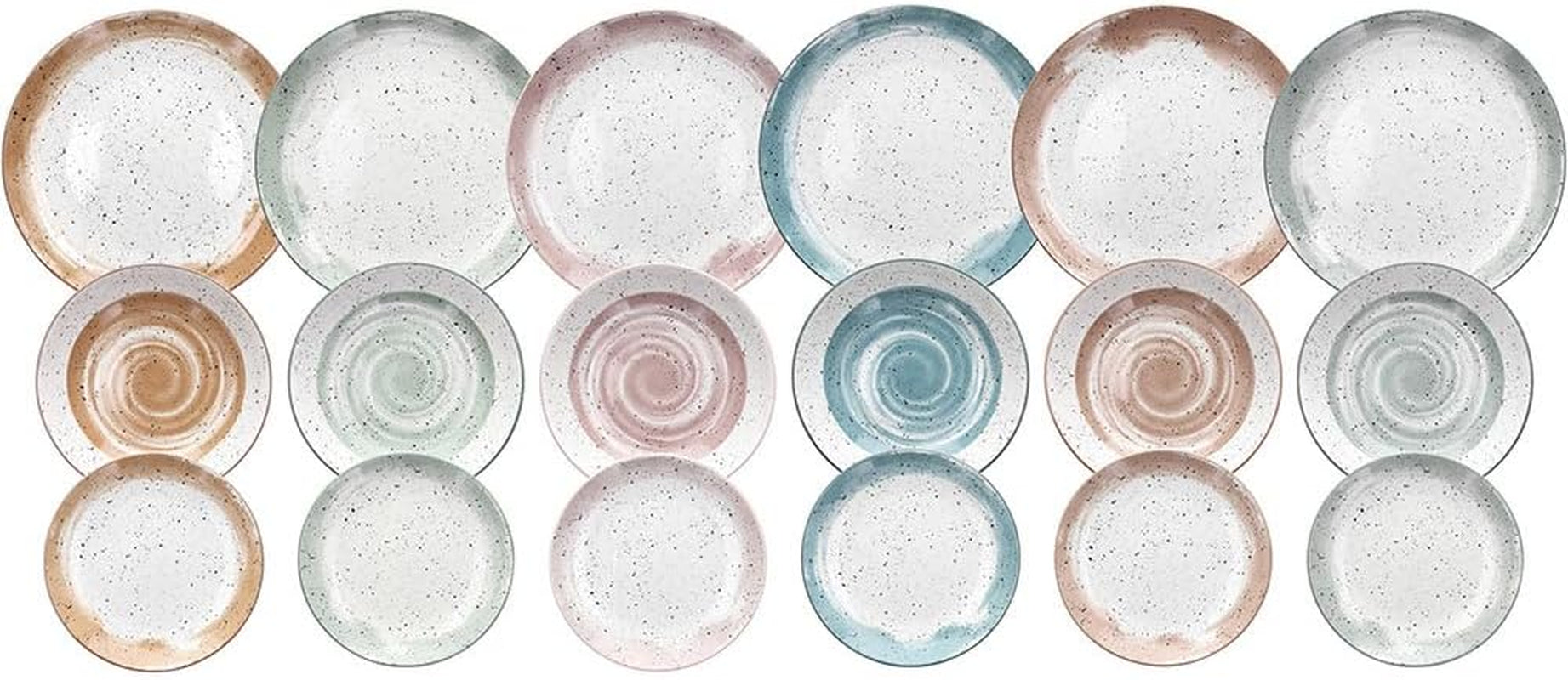 Servicio de mesa Sienna para 6 personas, 18 piezas, porcelana, multicolor