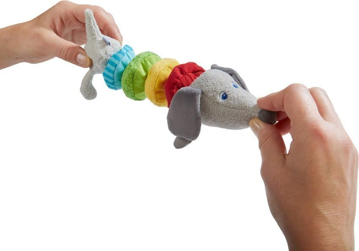 HABA 304771 - Figura Sonajero Perro Salchicha, juguete bebe de tela con motor sonajero, juguete a partir de 6 meses Juguetes Bebe Naty Shop
