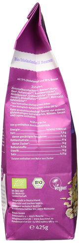 Muesli con sabor a bayas de espelta Hof, sin azúcar, 425 g
