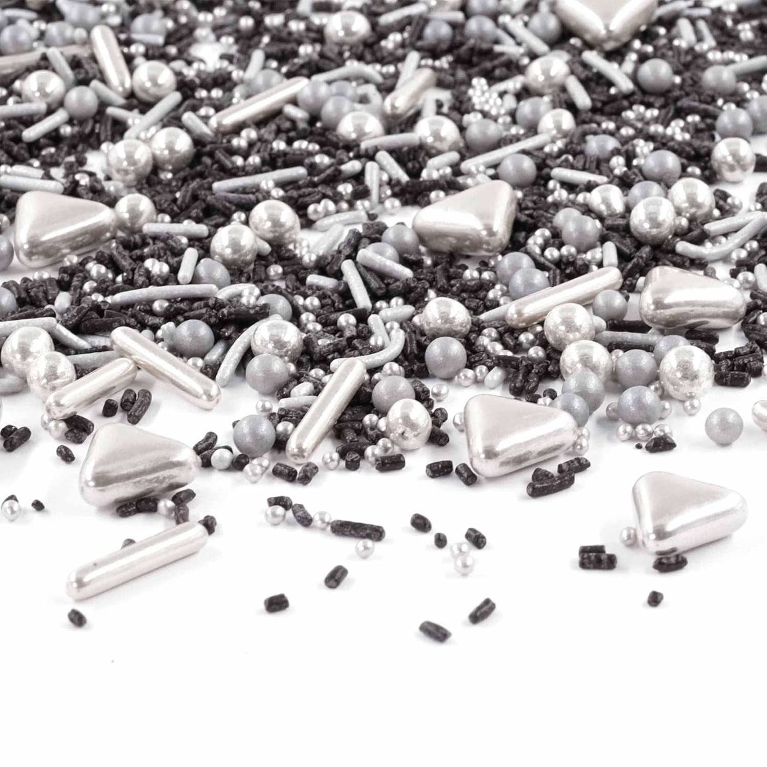 Streusel Glück Black Beauty, Mix Sprinkles Silver - Negro, 90 gramos Sprinkles Naty Shop 90 gramos