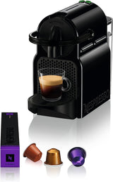 Cafetera espresso de cápsulas Nespresso De'Longhi EN 80.B Inissia, bomba de alta presión y función de ahorro de energía, apagado automático a los 9 minutos, volumen de taza para espresso y longo, depósito de agua de 0,7 l, negra
