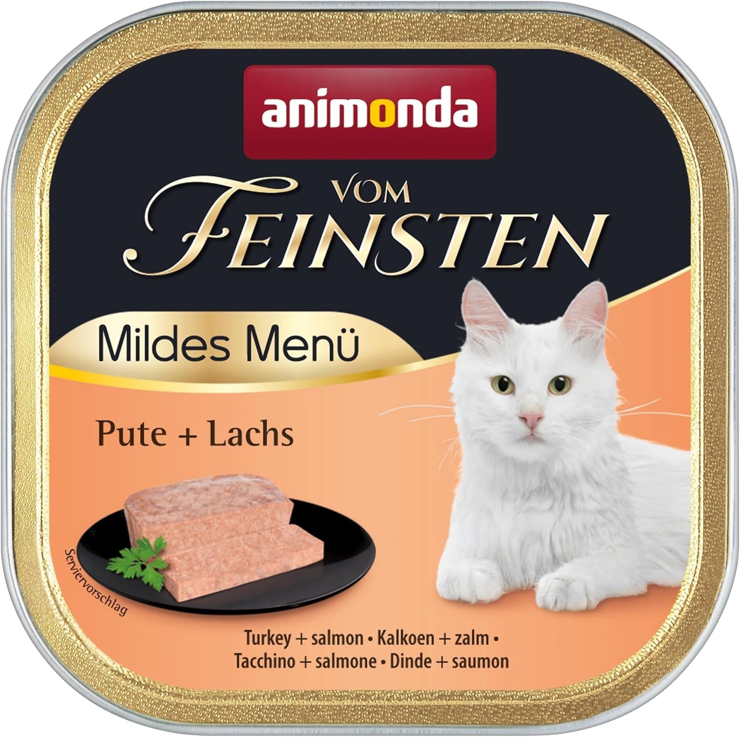 animonda vom Feinsten Mild Menu Mild Variety (32 x 100 g), comida húmeda para gatos sin cereales y sin azúcar, comida fácilmente digerible con carne de pavo