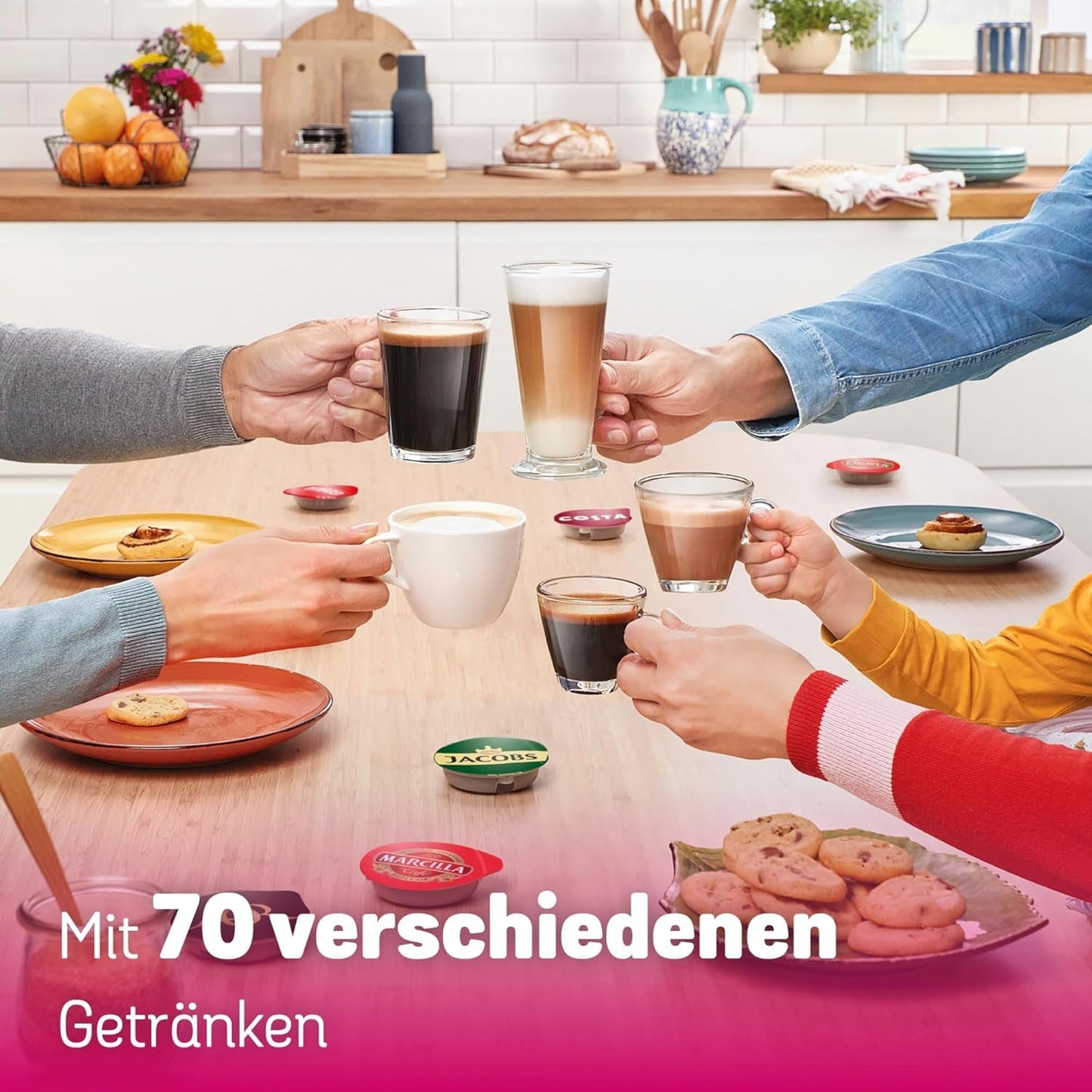 Bosch Tassimo Happy Friendly TAS102E Cafetera espresso de cápsulas, más de 70 bebidas, apta para todas las tazas, parada automática, sostenible, dosificación perfecta, ahorro de espacio, 1400 W, negra
