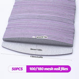 50 Stück Nagelfeile 100/180, Halbmond Nagelfeilen Für Gelnägel, Doppelseitige Nagelfeilen Set, Lima de uñas, Lima de uñas desechable de grano para Nagelstudios DIY Nail Art Zuhause, Weiß