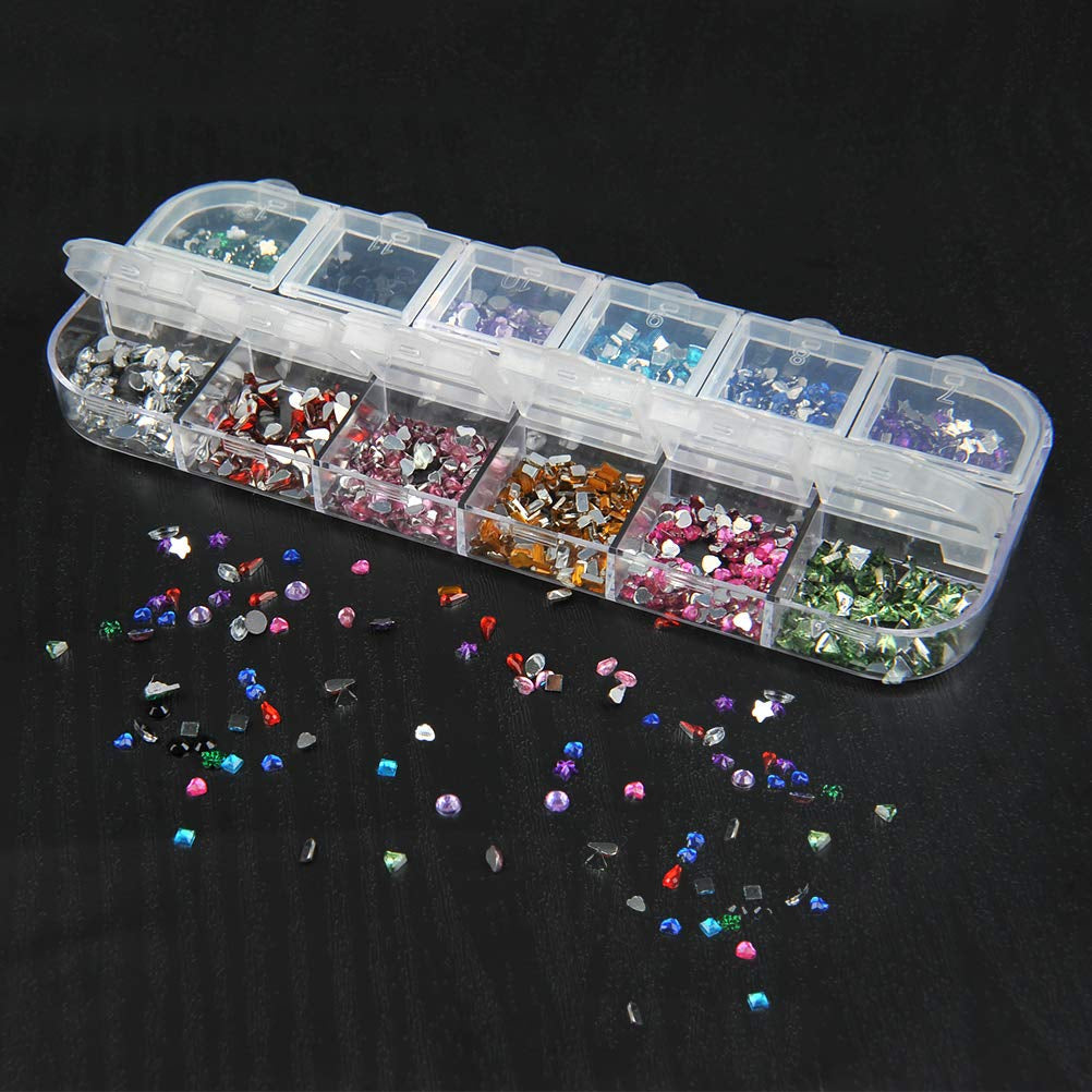 Diamantes de imitación para uñas con herramientas de punteado, decoración de uñas 3D, juego de piedras con purpurina para uñas, purpurina para decoración de uñas, accesorios para uñas, diseño de uñas con pinzas