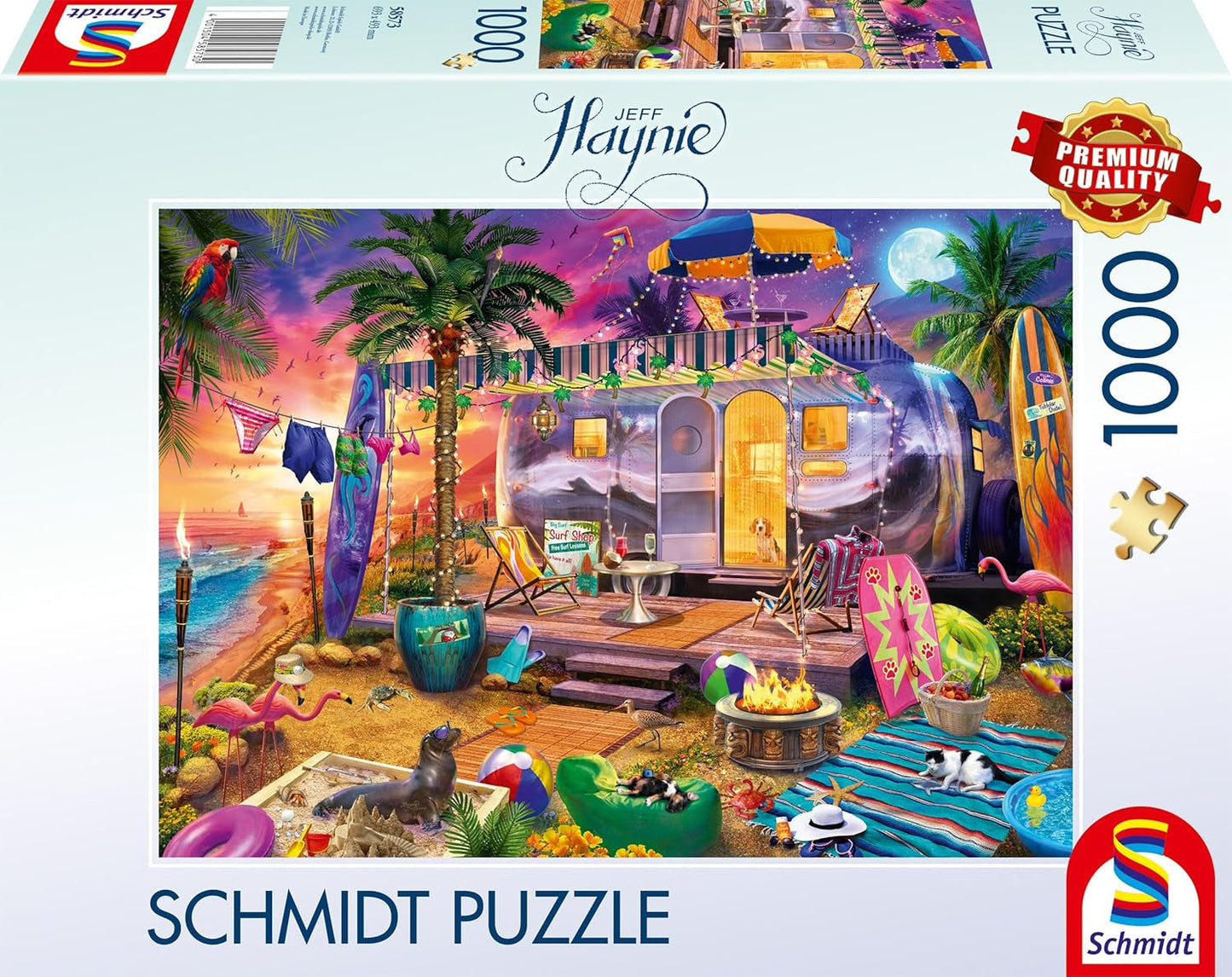 Schmidt Spiele 58573 Jeff Haynie, Mit Dem Wohnwagen Am Meer, rompecabezas de 1000 piezas Puzzle Naty Shop Título predeterminado
