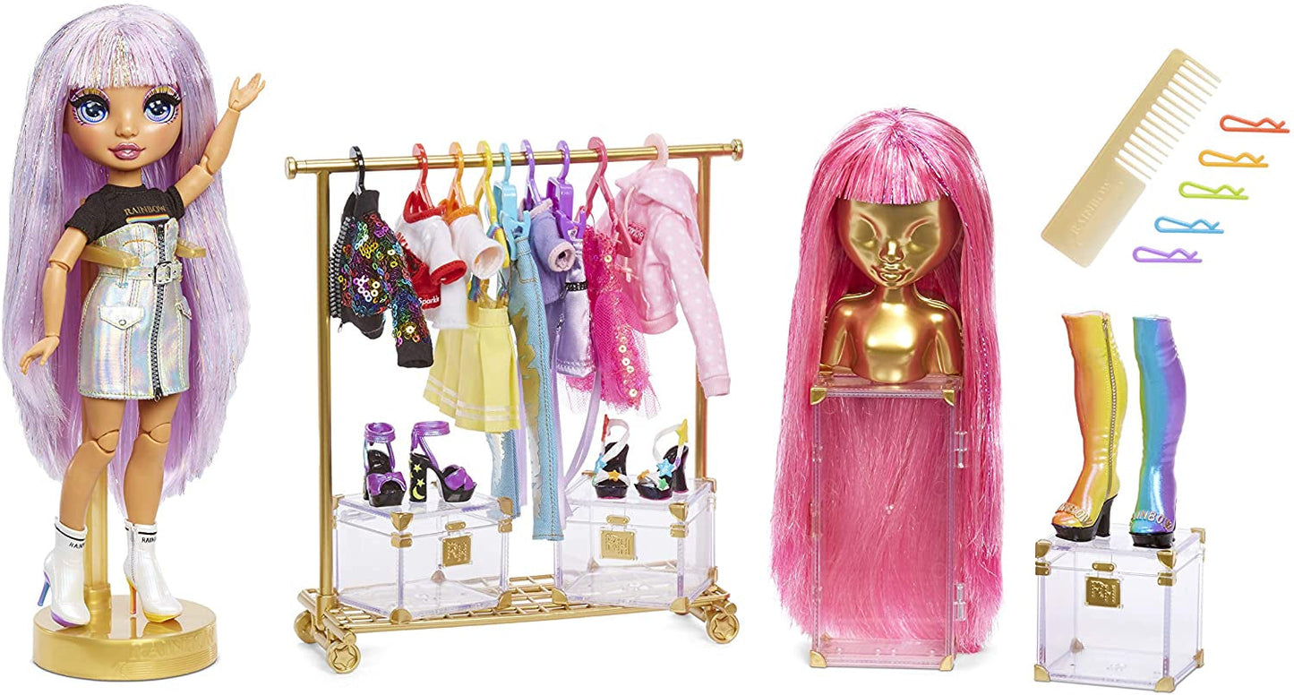 Rainbow High 571049 Fashion Studio - Muñeca exclusiva con ropa, accesorios y 2 pelucas brillantes - ¡Crea más de 300 conjuntos!