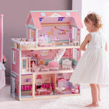 ROBUD Casa de muñecas de madera para niños, casa de muñecas, juguete de regalo para niñas y niños de 3, 4, 5 y 6 años