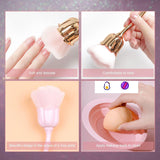 2 recipientes para maquillaje de flores, 1 recipiente para lavar, pinceles para uñas Nail Art, recipientes para maquillaje para base, pinceles para maquillaje Nail Art