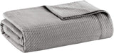 Madison Park 100% algodón egipcio, transpirable, cómoda manta de punto de primera calidad, funda ligera de temporada para cama, sofá, cama matrimonial/queen, edredones Rose Naty Shop gris Full/Queen (90 x 90 pulgadas)