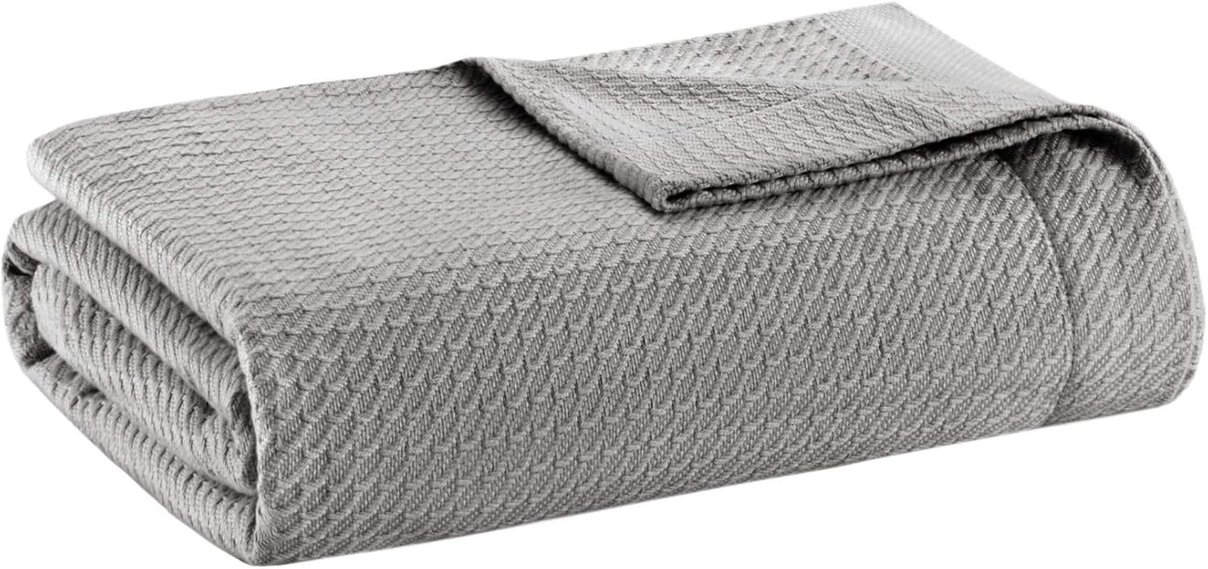 Madison Park 100% algodón egipcio, transpirable, cómoda manta de punto de primera calidad, funda ligera de temporada para cama, sofá, cama matrimonial/queen, edredones Rose Naty Shop gris Full/Queen (90 x 90 pulgadas)