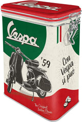 Nostalgic-Art Caja de Café Retro, 1,3 L, Vespa - Clásico Italiano - Idea de Regalo para Fanáticos de las Scooters, Producto con Licencia Original (OLP), Decoración de Taller de Diseño Vintage, Decoración de Taller de Diseño Vintage Cajas para Conservar Alimentos Naty Shop Default Title