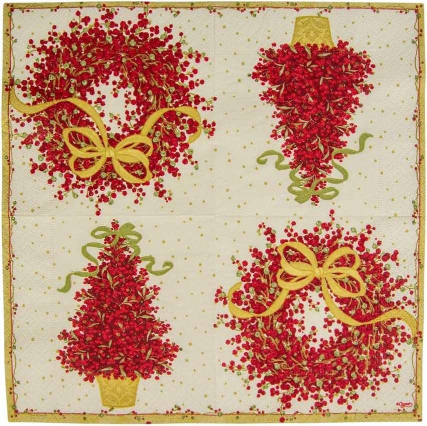 8070C Servilletas de papel de tres capas, 20 piezas, 25 x 25 cm, Pepperberry