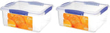 KLIP IT System Tarro de almacenamiento de alimentos, tarro de almacenamiento apilable a prueba de fugas de 5 litros con tapa, apto para frigorífico/congelador, clips azules de plástico sin BPA, 1 pieza (paquete de 2) Naty Shop Cajas de almacenamiento de alimentos Título predeterminado