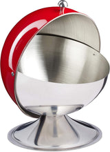 Relaxdays Azúcar y Dulces Candy Sugar Ball Bowl Rojo 1ud Tapa enrollable de acero inoxidable pulido