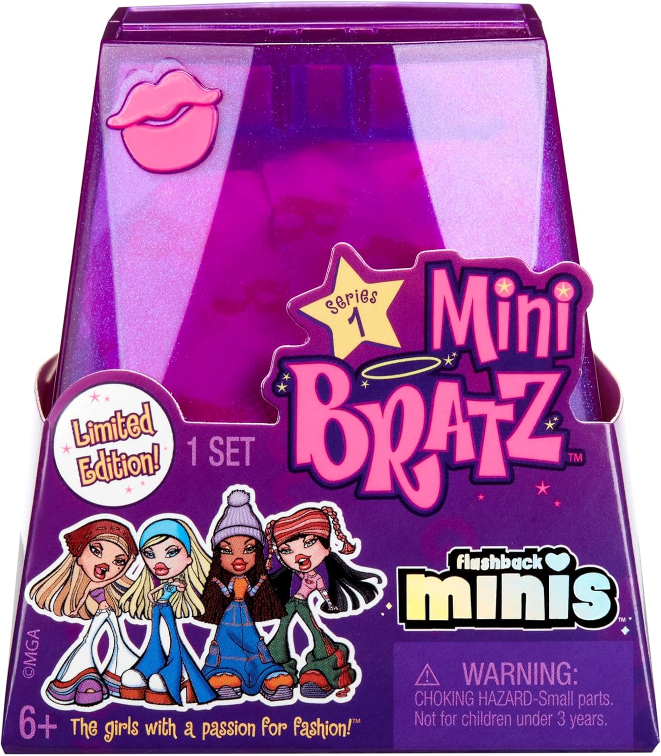 Muñecas Bratz Miniverse Y2K Nostalgia Flashback Minis de MGA de edición limitada - PAQUETE SORPRESA - 2 mini muñecas Bratz y vitrina - Gran regalo para niños y coleccionistas mayores de 6 años