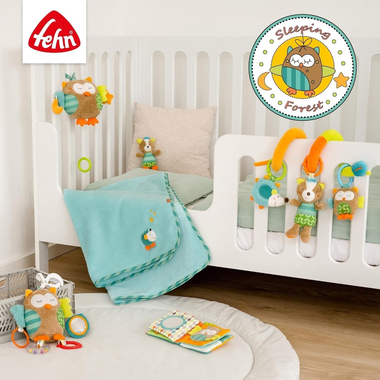 Fehn Activity Spiral Sleeping Forest - juguete para cochecito con tacto y sujeción - juguete para cuna, parque, cochecito y silla de coche - juguete de actividad motora para bebés y niños pequeños a partir de 0 meses Baby Toys Naty Shop