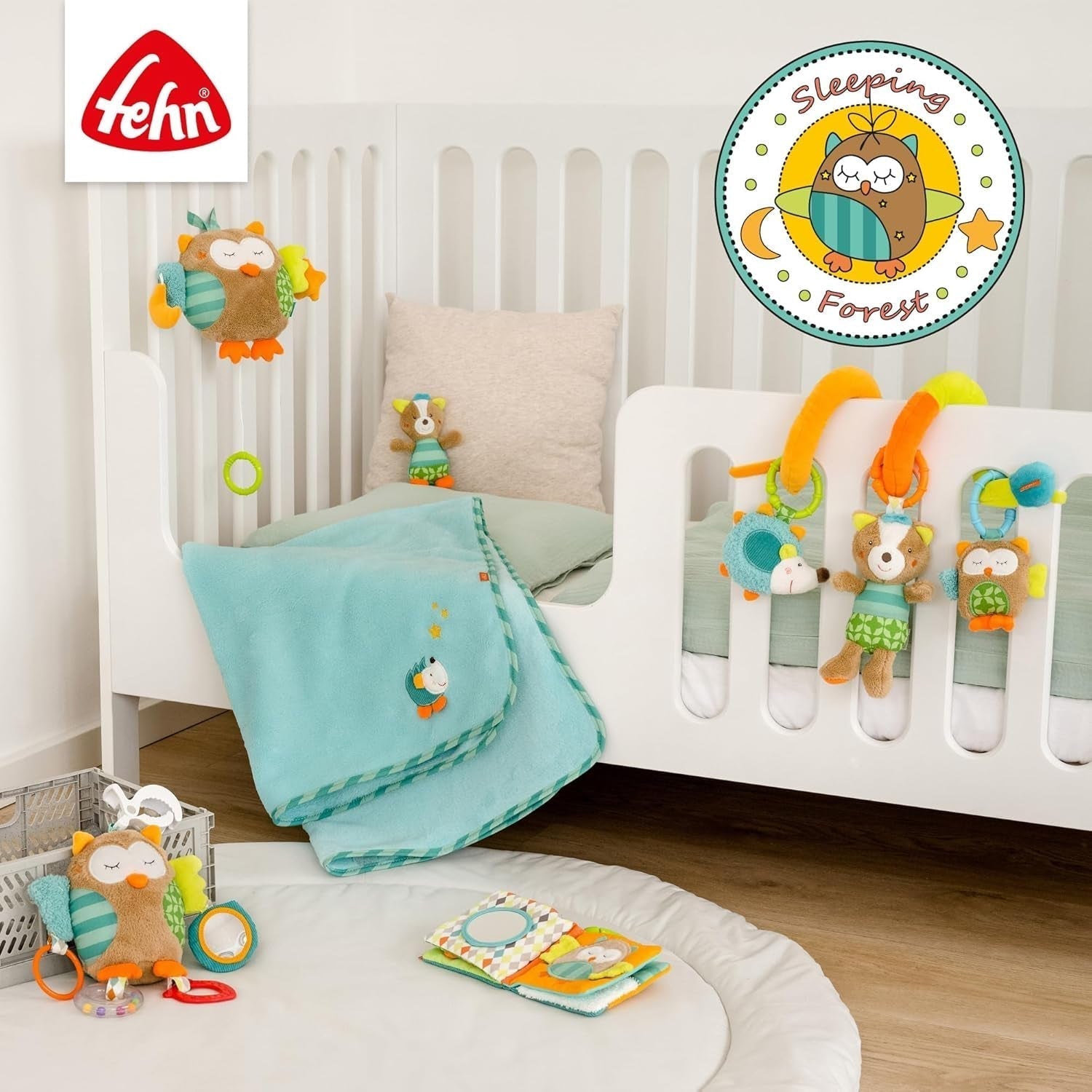 Fehn Activity Spiral Sleeping Forest - juguete para cochecito con tacto y sujeción - juguete para cuna, parque, cochecito y silla de coche - juguete de actividad motora para bebés y niños pequeños a partir de 0 meses Baby Toys Naty Shop