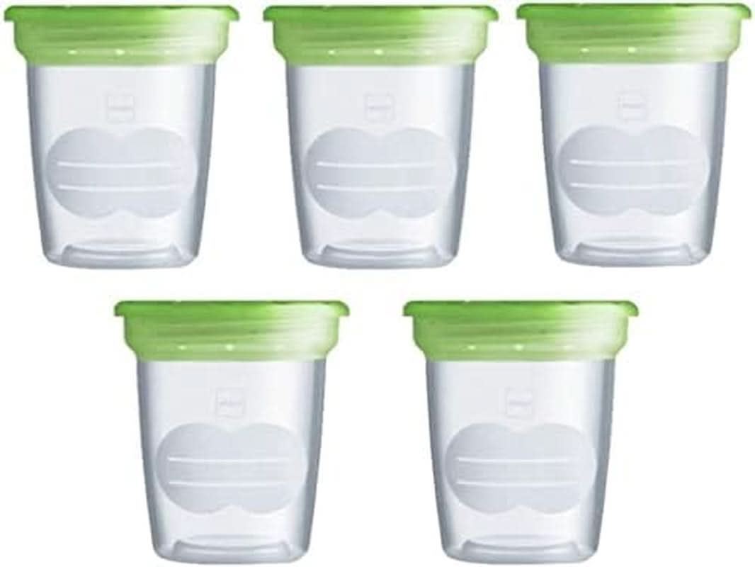 MAM Set de 5 recipientes para leche y comida, de plástico, sin Bpa y Bps Accesorios Alimentación y Lactancia Bebe Naty Shop