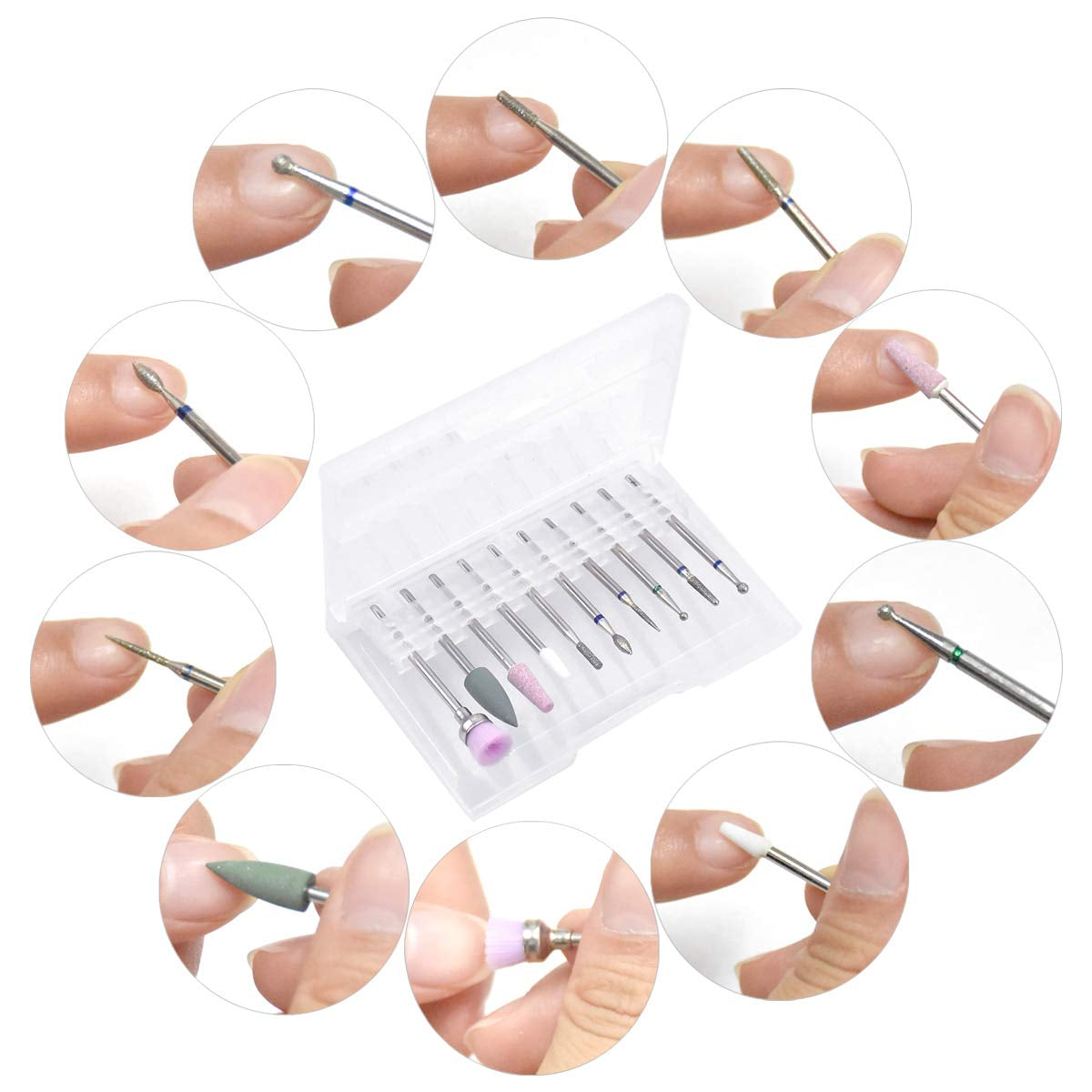 10 piezas Nagelbohrer Bits, Nagelfräser, Wolframlegierung Nagelfräser Bits, Professioneller Nagelfräser, Gelnägel Zubehör Nageldesign Zubehör Für Maniküre Pedicüre Entfernen Nail Art