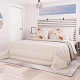 PETTI Artigiani Italiani - Manta de invierno para cama de matrimonio, maxi, monocromática, doble cara, blanco, gris, 100% Made in Italy