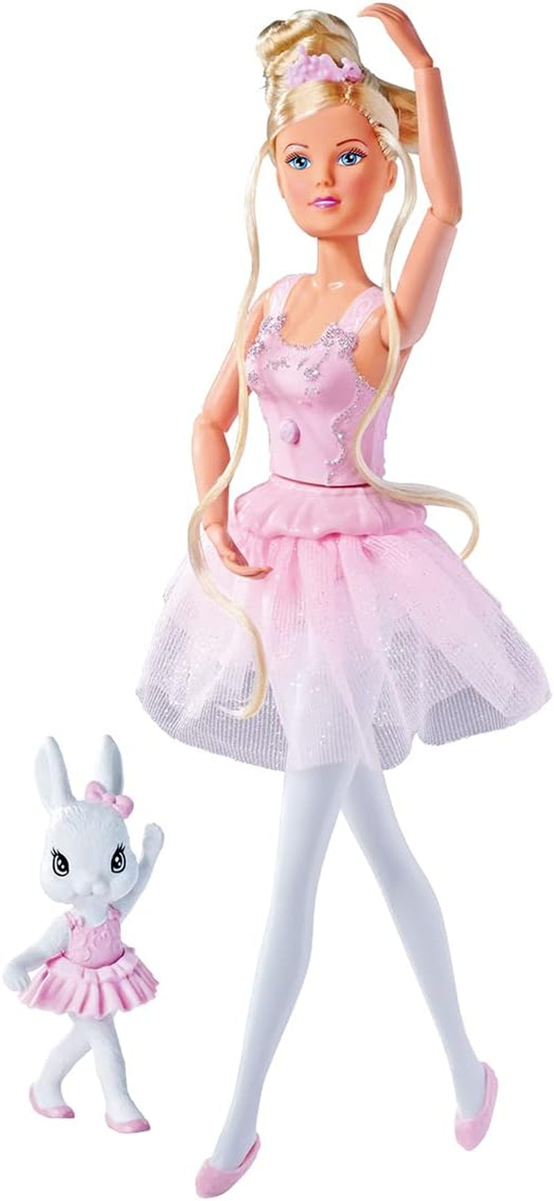 Simba 105733603 - Steffi Love Dancing Ballerina, Steffi como muñeca bailarina con amiga animal y falda giratoria, muñeca de juego 29 cm, a partir de 3 años