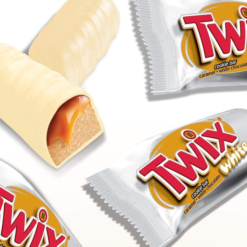 Barras de chocolate blanco Twix | Caramelo, Galletas, Chocolate Blanco | Paquete múltiple de chocolate | 5 barras (5 x 46 g) (Paquete de 5)