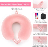 TALLGO Almohada de Viaje para el Cuello, La Mejor Almohada de Avión de Espuma Viscoelástica para Reposacabezas, Almohada Suave y Ajustable para Avión, Coche y Hogar, Almohadas Ortopédicas Cervicales Rosadas Naty Shop