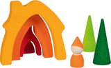 Goki 58427 - Casa enana - Goki Evolution - Fabricada en madera de arce de gran calidad - 7 piezas - Pinturas al agua de colores - Hecho en Europa Casas de Muñecas Naty Shop