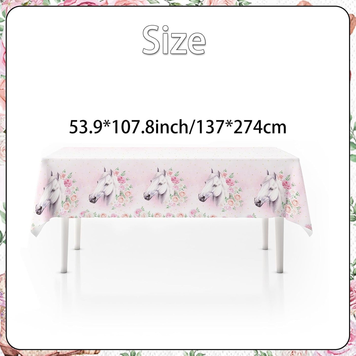 Juego de fiesta de 51 piezas, platos y vasos de papel de caballo rosa, servilletas, decoración de mesa de cumpleaños para niños y niñas