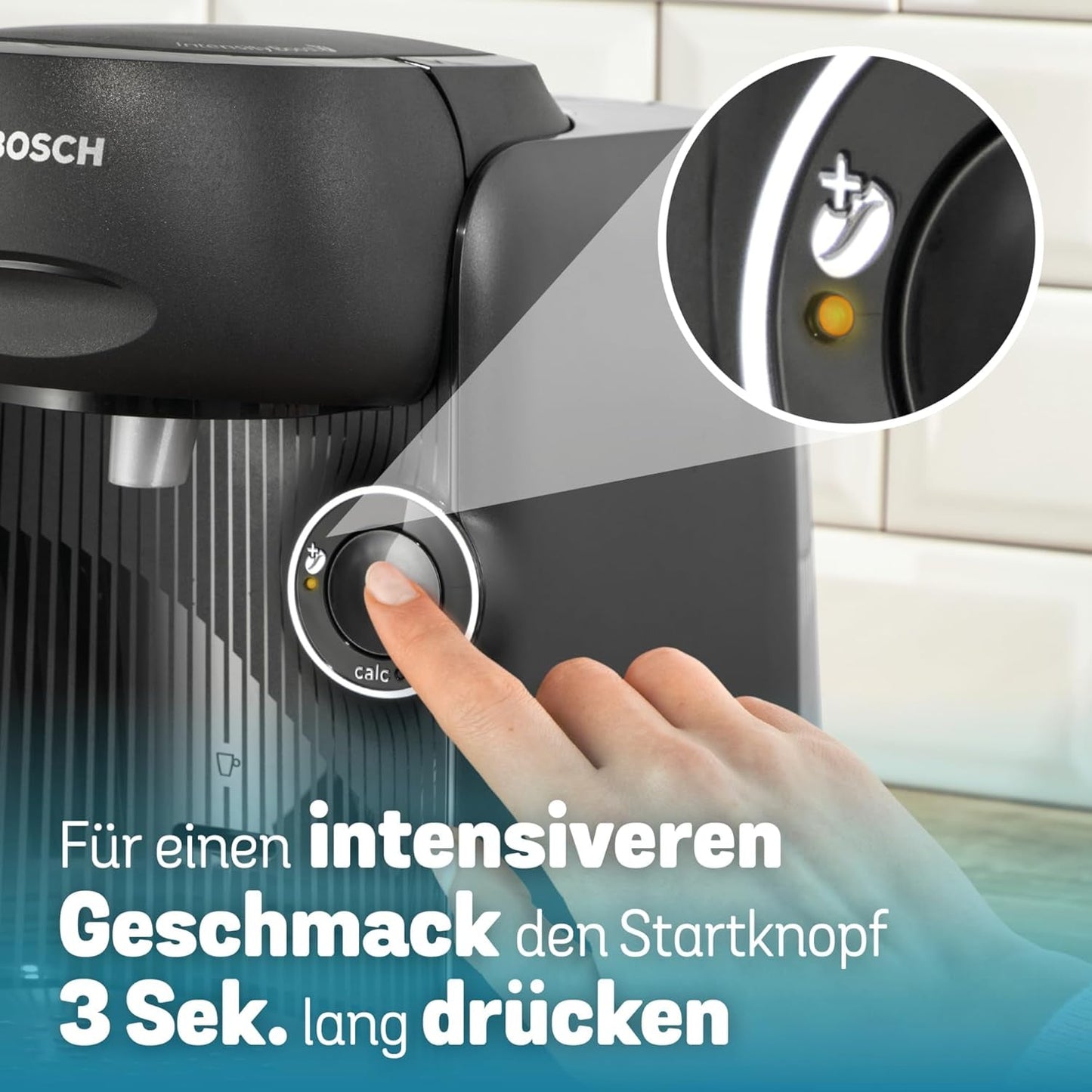 Bosch Tassimo finesse TAS162E Cafetera espresso de cápsulas, 70 bebidas, café más intenso con solo pulsar un botón, apagado automático, sostenible, dosificación perfecta, 1400 W, negro/negro