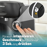 Bosch Tassimo finesse TAS162E Cafetera espresso de cápsulas, 70 bebidas, café más intenso con solo pulsar un botón, apagado automático, sostenible, dosificación perfecta, 1400 W, negro/negro