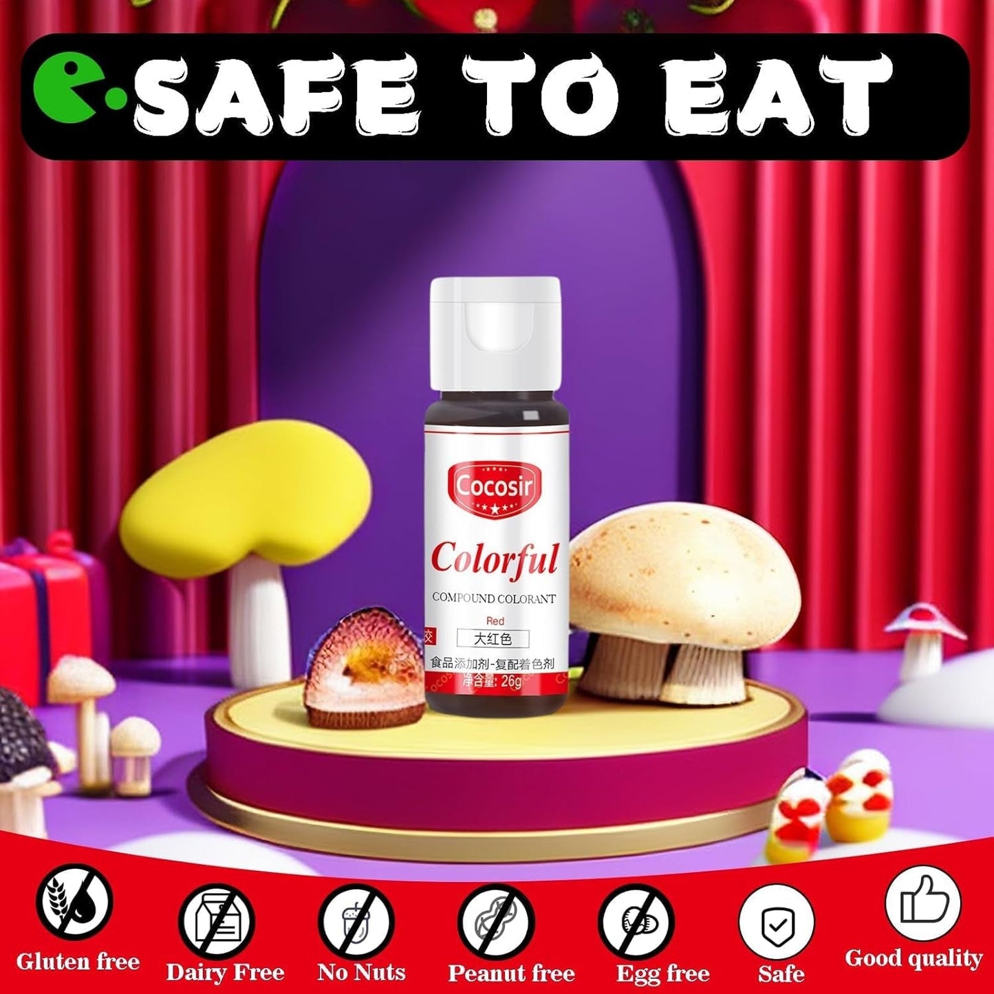 Colorante alimentario rojo, 26 g de colorante alimentario concentrado, colorante alimentario a base de aceite, colorante alimentario concentrado sin azúcar, colorante alimentario líquido para hornear, para manteca de cacao, crema de mantequilla