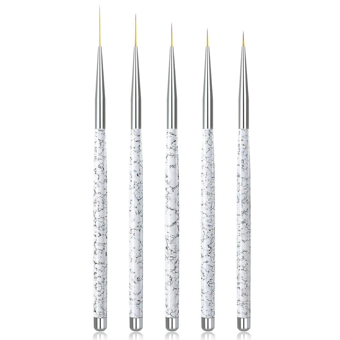 Sularpek Nail Art Liner Pinsel, 5 Stück Profi Detail Fine Nails Gel Nail Brush, Nagel Pinsel Dünn Für Beauty Frauen Nagelstudio (5 tamaños, Rosa)