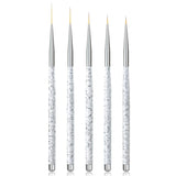 Sularpek Nail Art Liner Pinsel, 5 Stück Profi Detail Fine Nails Gel Nail Brush, Nagel Pinsel Dünn Für Beauty Frauen Nagelstudio (5 tamaños, Rosa)