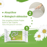 Papel higiénico húmedo OLA - (1X40 piezas) Toallitas húmedas - extracto de manzanilla y ácido láctico, lavables, piel sensible - 40 piezas
