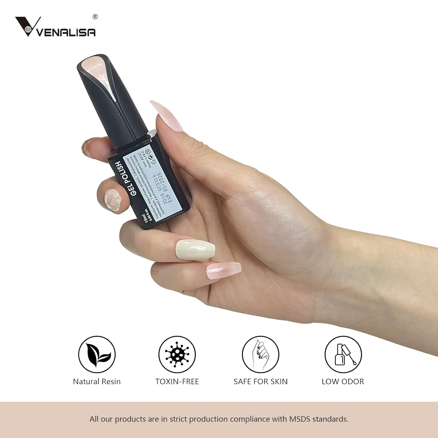 VENALISA Esmalte de uñas UV Coral Orange 15ml Esmalte de uñas en gel para lámpara de uñas UV Modelos de esmalte de uñas en gel de color naranja coral transparente para diseño de uñas DIY