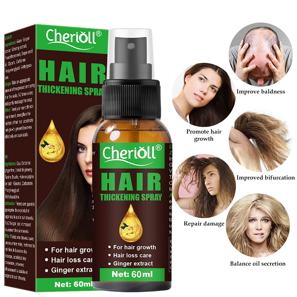 Crecimiento del Cabello, Anticaída, Spray para el Crecimiento del Cabello, Tratamiento y Caída del Cabello, Para Adelgazar el Cabello, Promueve un Crecimiento del Cabello más Grueso, Completo y Rápido, 60ml Cuidado del Cabello Naty Shop