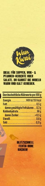 Fideos de cristal Wan Kwai 100 g – ¡Variedad asiática gourmet! Sin gluten, elaborado con almidón de frijol mungo y agua. Ideal para sopas, platos al wok y ensaladas. Textura delicada, lista en 5 minutos.