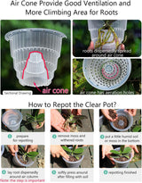 Maceta para orquídeas con orificios de drenaje para trasplantar, excelente circulación de aire, 2 piezas, plástico de doble capa, macetero de cerámica para orquídeas, maceta transparente para orquídeas, decorativa