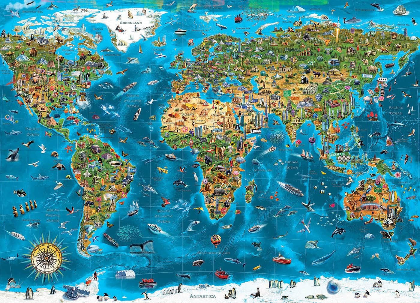 Educa - Maravilla del mundo, rompecabezas de 12000 piezas adultos y niños a partir de 14 años, mapa del mundo (19057) Puzzle Naty Shop