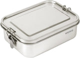Fiambrera Wenco de Acero Inoxidable, 2 Compartimentos, Gran Capacidad, 850 ml, Fiambrera Impermeable, Apta para Lavavajillas, Incluye Anillo de Silicona de Repuesto, 18,5 x 14 x 5,5 cm, Plata (Pack de 2) Naty Shop Fiambreras 850 Ml