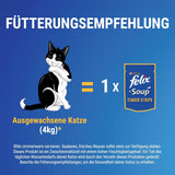 Tiras de sopa Felix, sopa para gatos, variedad mixta, paquete de 8 (8 x 6 sobres de 48 g cada uno)