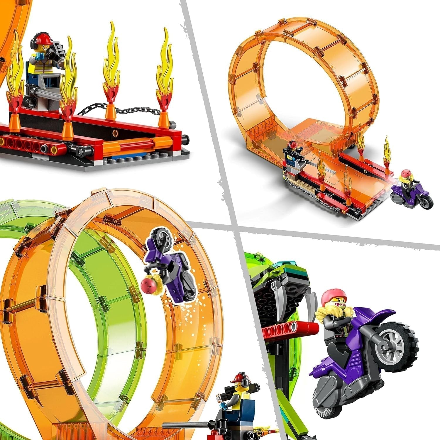 LEGO 60339 City Stuntz Show de Stuntz, Set de Doble Bucle, Incl. rampa, camión monstruo, motocicleta 2X y 7 minifiguras, juguete para niños mayores de 7 años Juegos de construcción Besuche den LEGO-Store