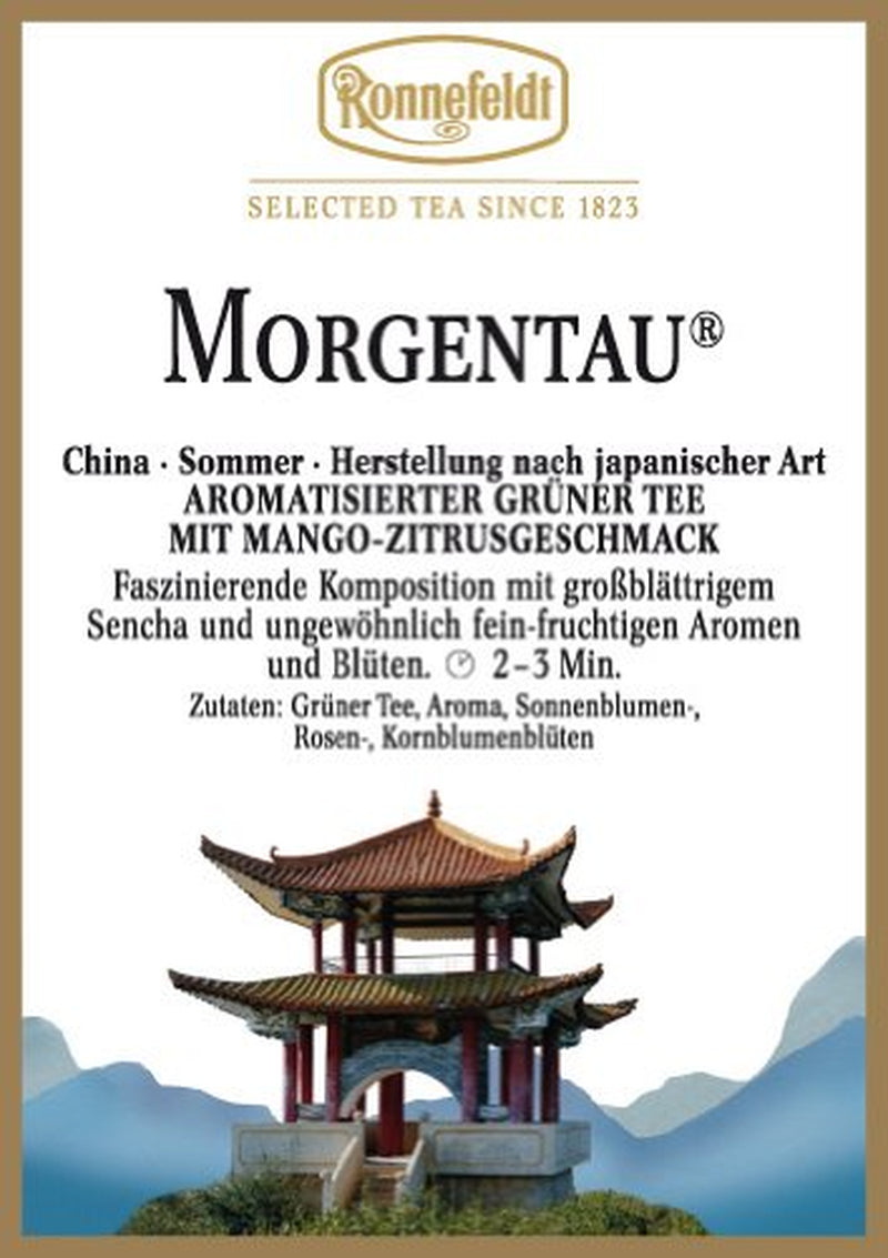 Ronnefeldt, té verde aromatizado con mango y cítricos, 100 g, paquete de 4