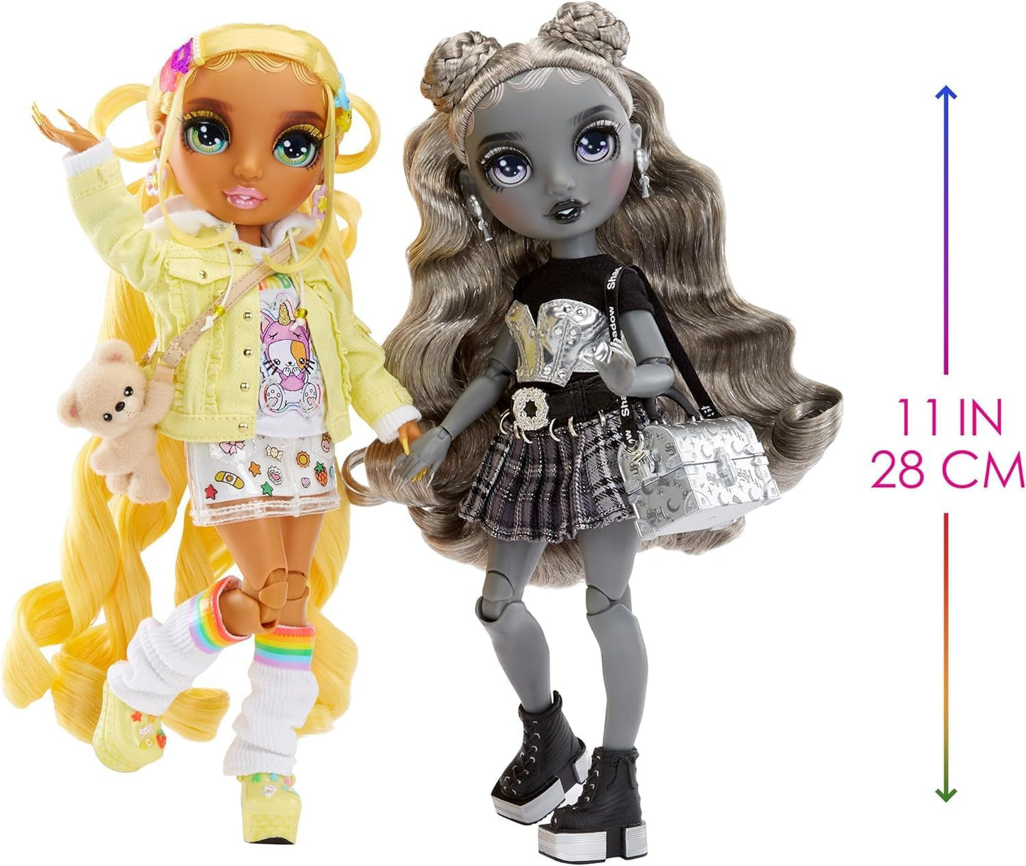 Edición especial Rainbow High Shadow High - Madison Twins Sunny y Luna - 2 muñecas de moda en trajes de diseñador amarillo y gris, mezcla y combina con accesorios - Para coleccionistas y niños de 4 a 12 años
