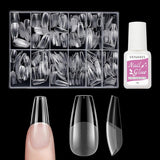 Uñas postizas cortas bailarina 500 Uds pegamento en 12 tamaños uñas artificiales Gel suave corto cobertura completa puntas de uñas para uñas de Gel cortas S