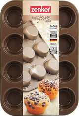Zenker, molde para muffins diámetro Ø 7 cm, MOJAVE ORO Moldes y bandejas para horno Naty Shop