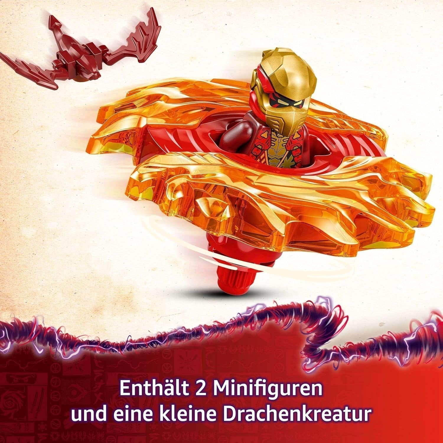 LEGO NINJAGO Spinjitzu Spinner Dragón de Kai - Juguete Ninja de Acción con 2 Minifiguras - Juego pequeño para niños - Idea de regalo para niños y niñas de 6 años en adelante 71823 Juegos de construcción Besuche den LEGO-Store